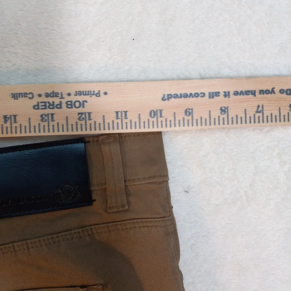 English laundry Men's 36 x 30 Brown Denim Jeans Hemmed Straight Leg cotton blend